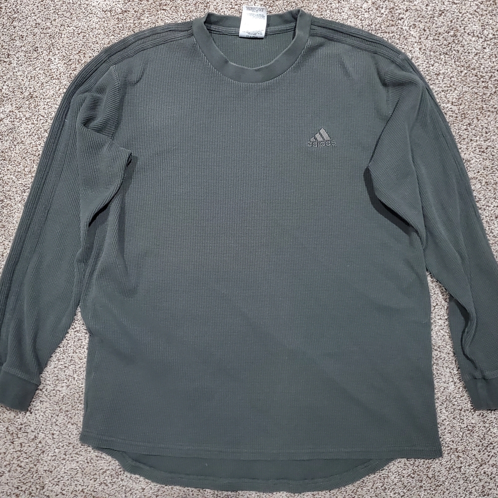 Adidas Men's Green Long Sleeve Shirt